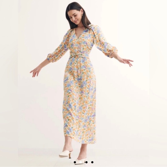 nobody’s child Dresses & Skirts - Lolita Midi Yellow Floral Dress Size 10 - RRP £95 💛